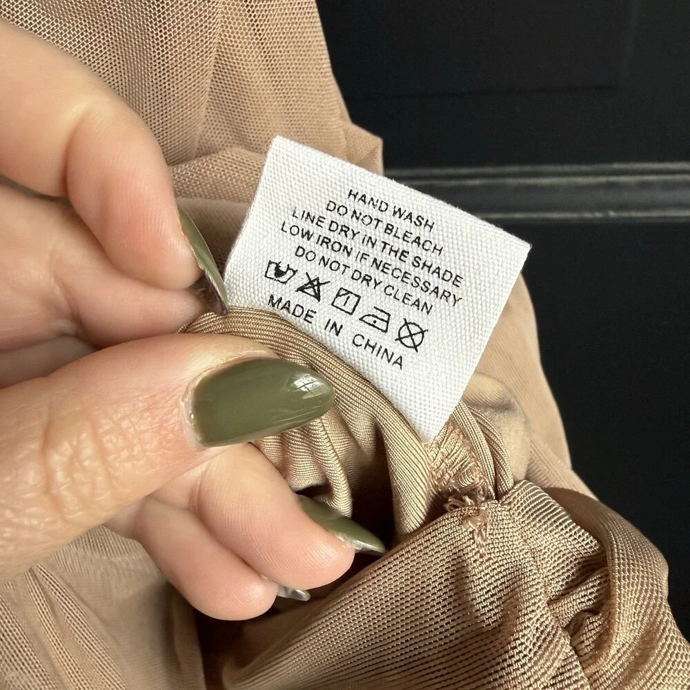 Princess Polly Nude tan Charvi Cap Sleeve Ruched Minidress Size 0 - Picture 10 of 10